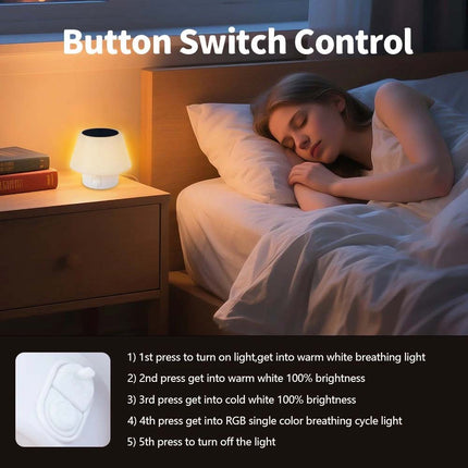 Solar & USB Rechargeable LED Table Lamp Portable Night Light
