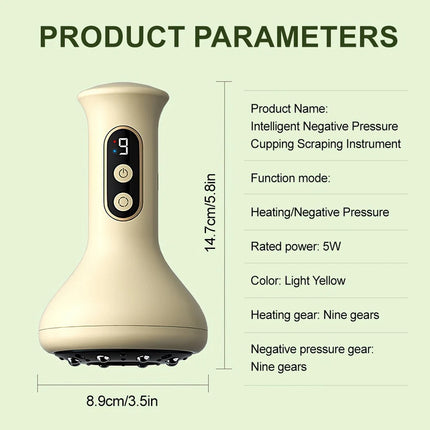 USB Rechargeable Handheld Abdominal Massager with Adjustable Guasha Cupping