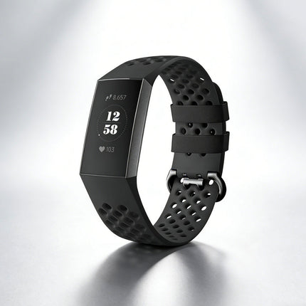 Fitbit Charge 3 4 Watch Soft Silicone Sports Replacement Band Wrist Strap Black