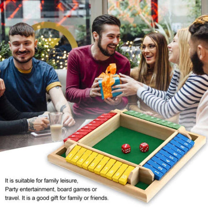 Shut the Box Game Wooden Board Number Drinking Dice Toy Family Traditional Game B