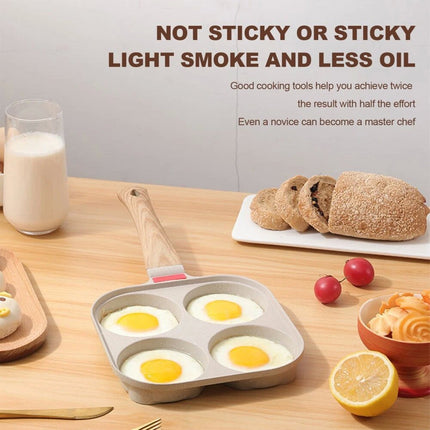 Non-Stick Egg Maker 4 Cup Pancake Burger Frying Pan Fried Egg Breakfast Cookware White