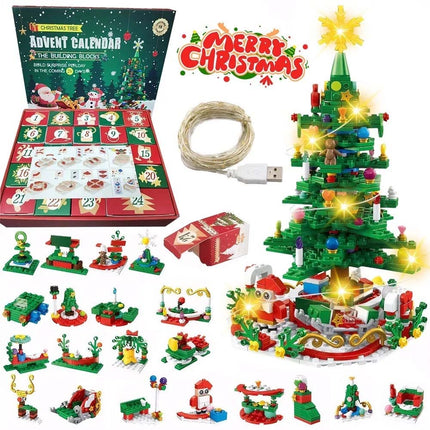 Advent Calendar 24 Days Xmas Countdown Gift Christmas Tree Building Toy Set ST-21