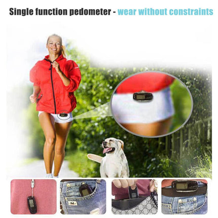 3D Pedometer for Walking Step Counter USB Rechargeable Step Tracker w/ Backlight