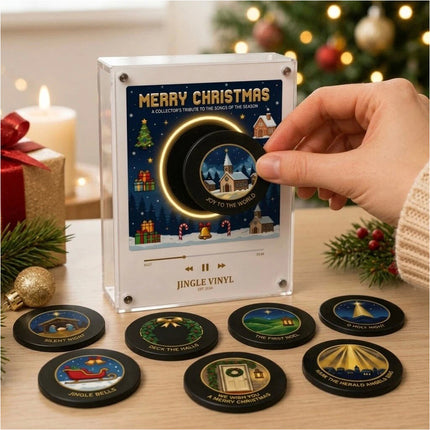 Christmas Vinyl Player Fridge Record NFC Magnetic Music Box Set