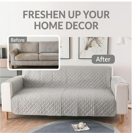Sofa Cover Quilted Couch Covers Lounge Pet Protector Slipcovers Grey 130*195CM