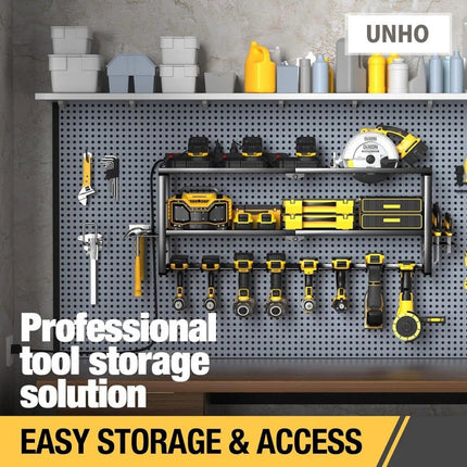 3Layers 7 Drills Power Tool Organizer Holders Heavy Duty Storage Rack Wall Mount