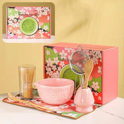 8PCS Spout Matcha Whisk Set Food Grade Japanese Chasen Stirring Matcha Tool Set