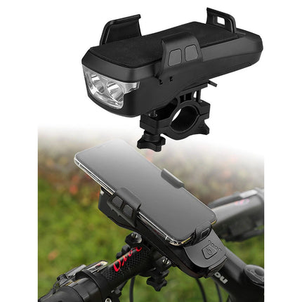 LED 4 In 1 Horn LED Bike Headlight Lamp Horn Power USB Rechargeable 3 Mode