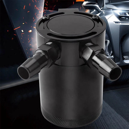 Universal Oil Catch Can Compact Baffled 2-Port Aluminum Reservoir Oil Catch