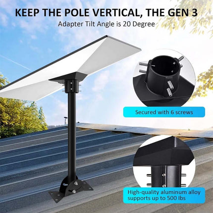Starlink Roof Mount Gen 3, 180° Adjustable Starlink Pivot Mount, Heavy Duty