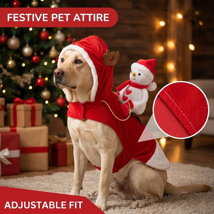Santa Claus Riding Dog Christmas Xmas Party Costume Pet Puppy Cat Clothes Outfit