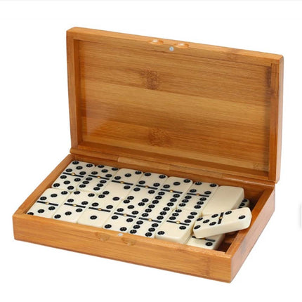28 Tiles Dominos Set Double 6 Domino Game with Natural Wooden Box Board Game