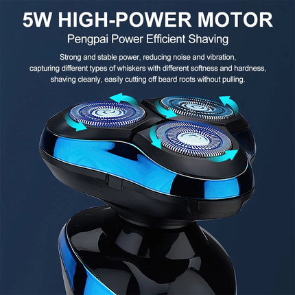 Mens Electric Shaver Razor Wet Dry Rotary Cordless USB Rechargeable Charging