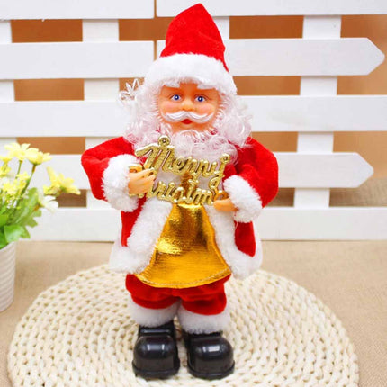 Electric Christmas Santa Claus Musical Toy Xmas Ornaments Decor Home Gift