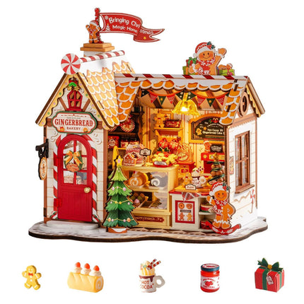 Wooden Christmas Miniature Room Doll House For Boys And Girls Xmas Eve Gift