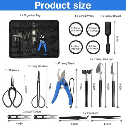 16 Pieces Bonsai Garden Hand Tools Trimming Tools Scissors Set fr Plant Tree Kit