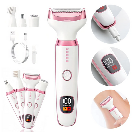 Bikini Trimmer for Women,USB Bikini Shaver,4-in-1 Electric Razors Wet & Dry