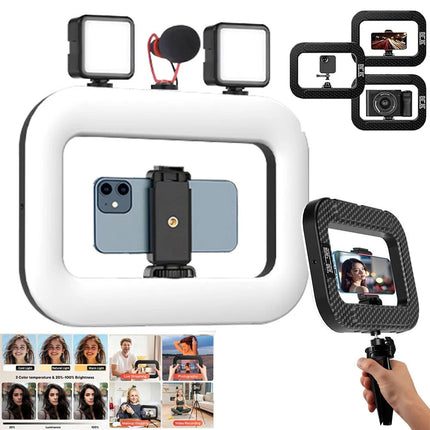 New Handheld Ring LED Rechargeable Fill Light Portable For Mobile Phone Live