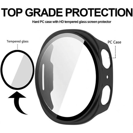 For Samsung Galaxy Watch 8 Case Cover With Glass Screen Protector 40mm Black