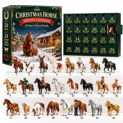 24-Horse Advent Calendar 2026 for Christmas Tree and For Home Decoration