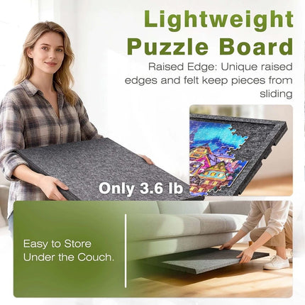 Jigsaw Puzzle Board 1000 Pieces Felt Mat Adjustable Easel Stand Trays w/ 6 Trays