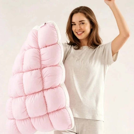 4 Color Puff Pillow Supportive Cloud Grid Breathable Soft Sleeping Cooling Puff Pillows