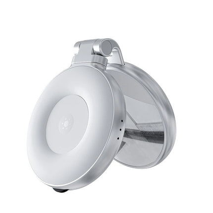 Portable Beauty Selfie Light Ring Flash Clip Rechargeable with Mirror Silver
