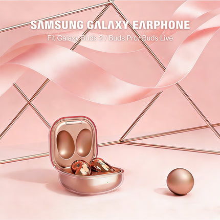 Pink Silicone Protective Cover Case Clear Samsung Galaxy Buds 2 Live Pro Earbuds With