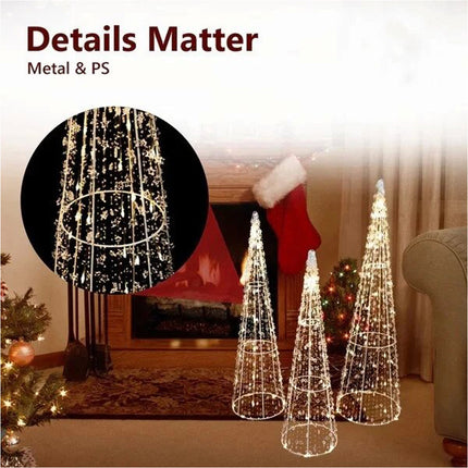 3 PCS Waterfall Christmas Tree Lights LED Fairy Light Outdoor Home Yard Garden