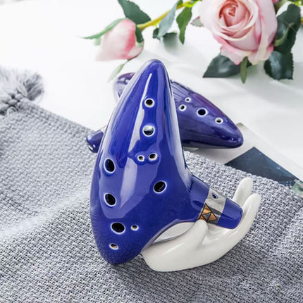 12 Hole Zelda Ocarina Alto C Ceramic Flute Instrument Christmas Gift w Stand