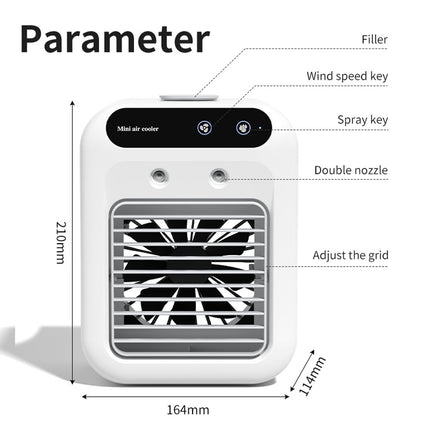 USB Mini Air Cooler Fan, Desktop Misting Fan, Portable Cooling Fan
