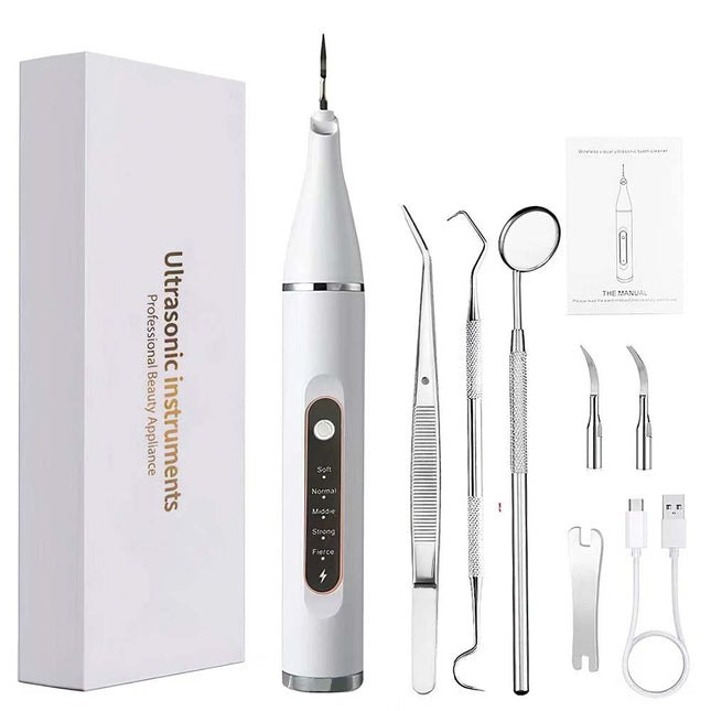 Electric Tooth Cleaner Ultrasonic Dental Scaler Tartar Plaque Calculus Remover White