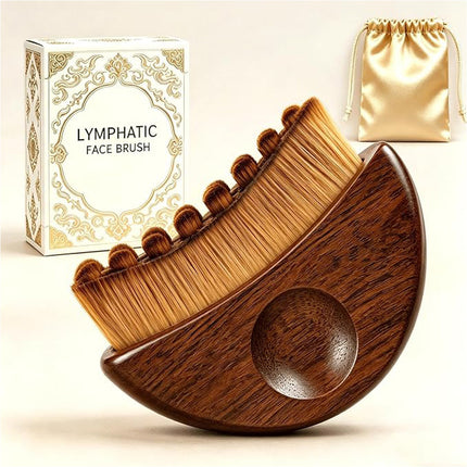1Pcs Lymphatic Contour Face Brush - Wooden Dry Face Brush for Christmas Gifts