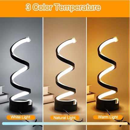 LED Table Lamp Dimmable USB Desk Light Bedside Reading Night Light Spiral Lamp