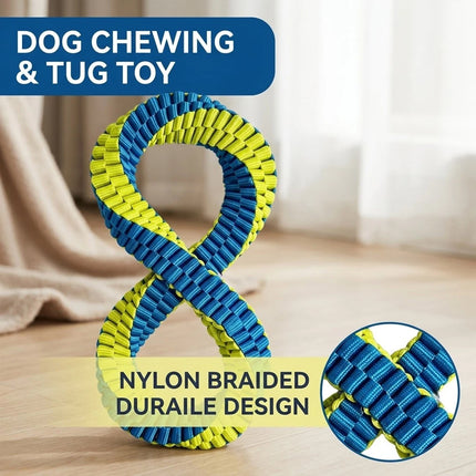Nordsprite Dental Cleaning Tug Toy for Dogs,Washable Figure-8 Double-Loop Design