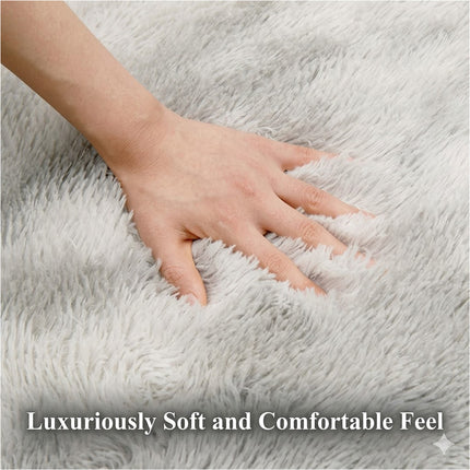 Light Grey 160cm x 230cm Soft Plush Floor Carpet Rug Mat Living Room Bedroom