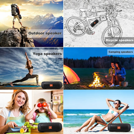 Wireless Portable Bluetooth Speaker with Stereo Sound, Bass, FM Radio, USB & TF Card Playback