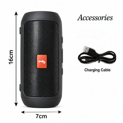 Wireless Portable Bluetooth Speaker with Stereo Sound, Bass, FM Radio, USB & TF Card Playback