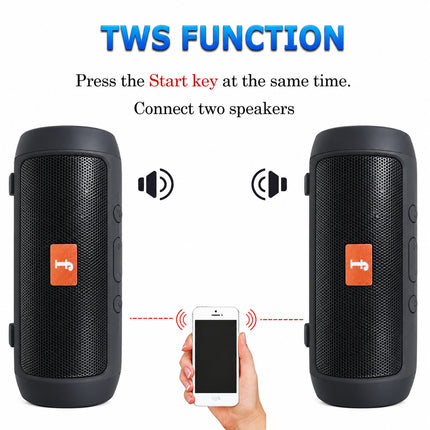 Wireless Portable Bluetooth Speaker with Stereo Sound, Bass, FM Radio, USB & TF Card Playback