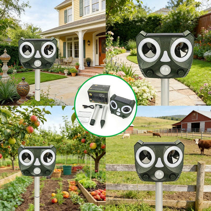 Solar Ultrasonic Bird Repeller Motion Sensor Animal & Pets Rat Possum Repellent