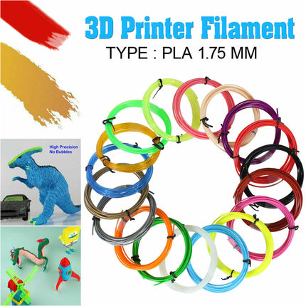 20 Colours 100m PLA Filament 1.75mm for 3D Printing Pen