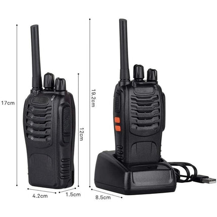 2pcs  Walkie-talkie UHF 400-470MHz Built in Flashlight + Earbud