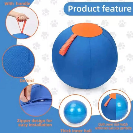 Inflatable Ball Interactive Dog Toy Pet Play Ball Dogs Herding Ball W/Air Pump