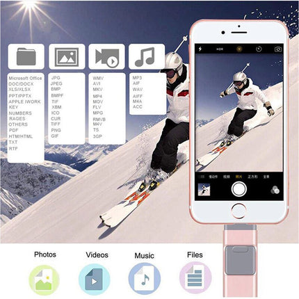 128GB 4 in 1 Memory Photo Stick USB 3.0 Flash Drive Type for iPhone Android iPad