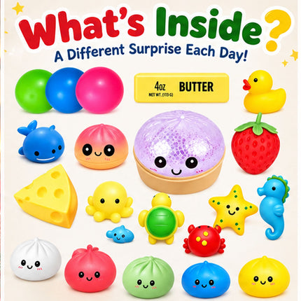24 Days Christmas SquishiesAdvent Calendar Dumpling SquishyToys Boys  And  Girls Xmas Gift