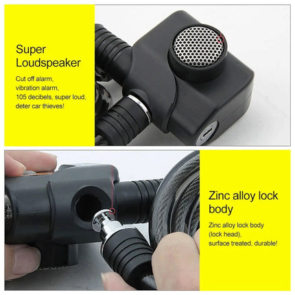 Cycling Bike Bicycle Anti Theft Alarm Lock Chain with Alarm Bike Security Alarm