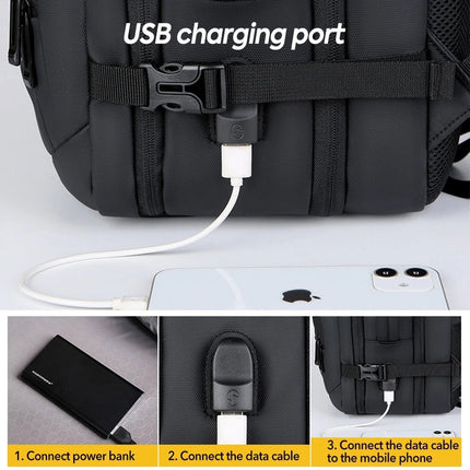 50L Large Men Waterproof Business Luggage Backpack Travel Bag School Laptop Bag