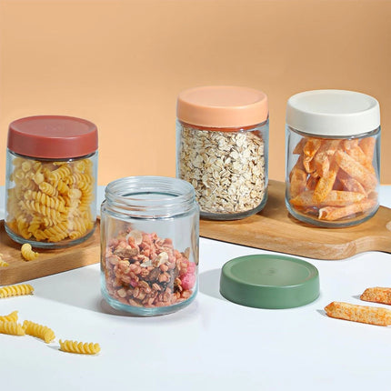 4X 500ml Glass Jars with Lid Small Food Candy Storage Mason Jam Bottle Container