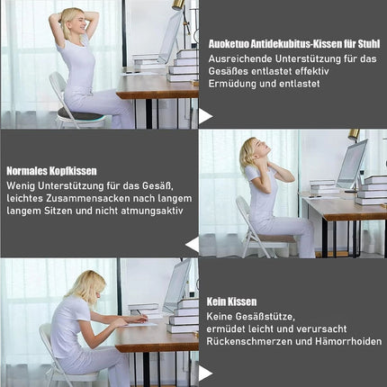 Cushion Seat Pillow Orthopaedic Coccyx Back Pain Relief Memory Foam Office Chair