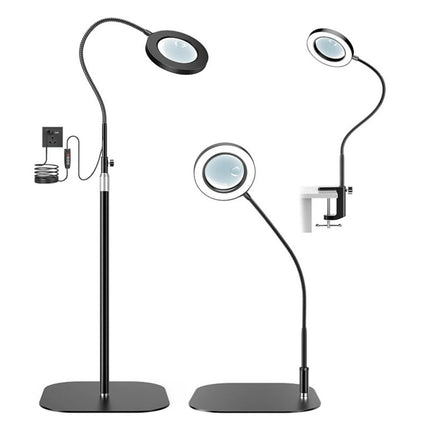 3in1 Floor 10X 20X Magnifying Glass with Light & Stand Dimmable Magnifying Lamp